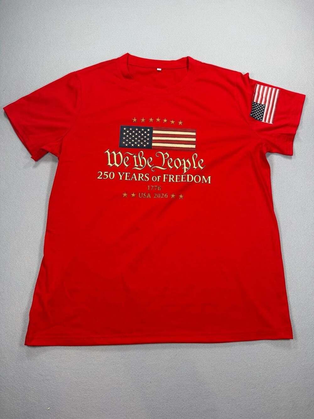 We The People 250 Years of Freedom USA 2026 Patriotic T-Shirt Size L